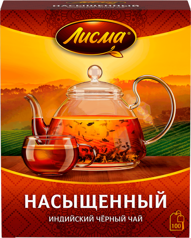 Чай черный ЛИСМА Индийский байховый, 100пак