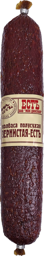 Колбаса сырокопченая ЕСТЪ Зернистая, весовая, 0.9 кг