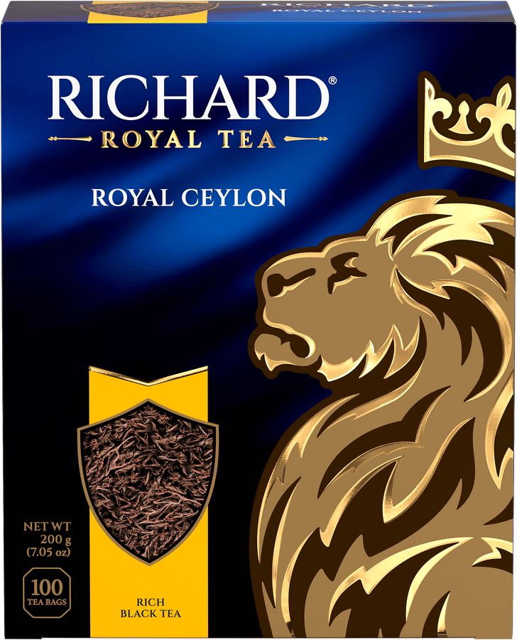 Чай черный RICHARD Royal Ceylon Цейлонский байховый, 100пак