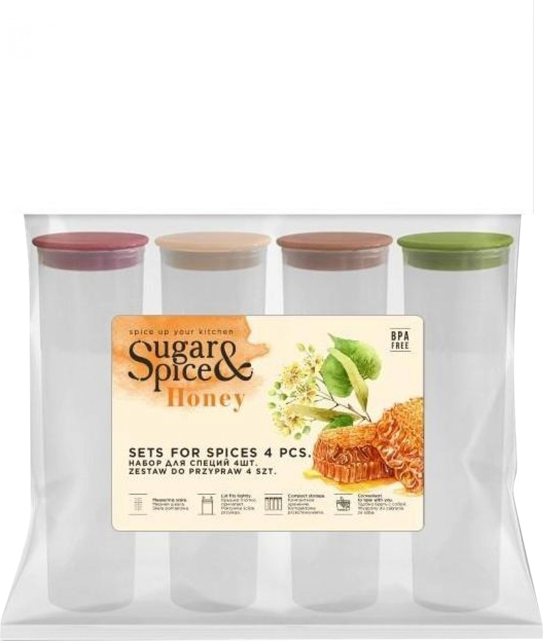 Набор емкостей для специй SUGAR&SPICE Honey, Арт. SE1123МИКС-Л, 4шт