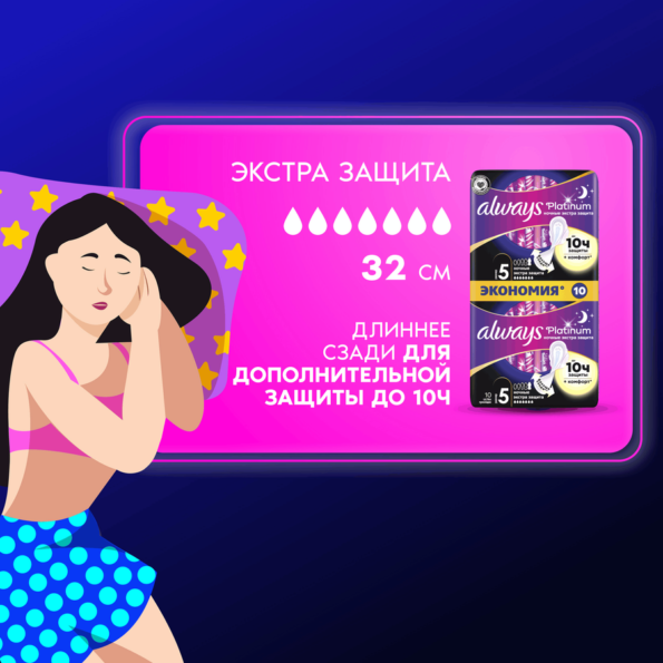 Прокладки ночные ALWAYS Platinum Экстра защита, с крылышками, 10шт - 50Ac2580 1E03 413A Aed0 C92Ba72Bbb6B