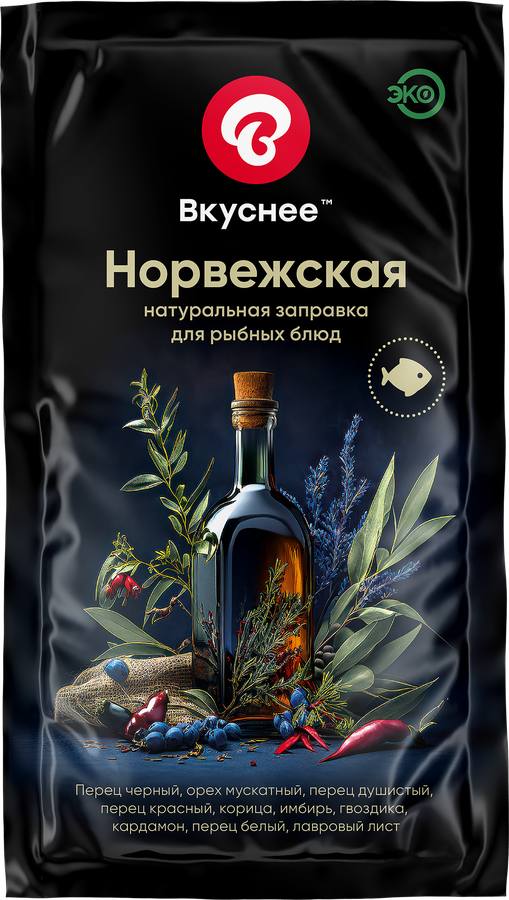 Заправка для рыбных блюд ВКУСНЕЕ Норвежская, 15мл