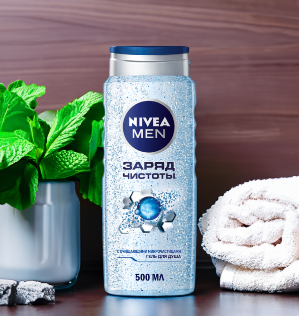 Гель для душа мужской NIVEA Заряд чистоты, 500мл - Ae3432Cc 1Cd7 480C Bbe3 729C03Eff80F