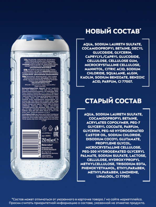 Гель для душа мужской NIVEA Men Заряд чистоты, 250мл - Af7C43F0 37Ca 48B4 95D6 75Ef508397B4
